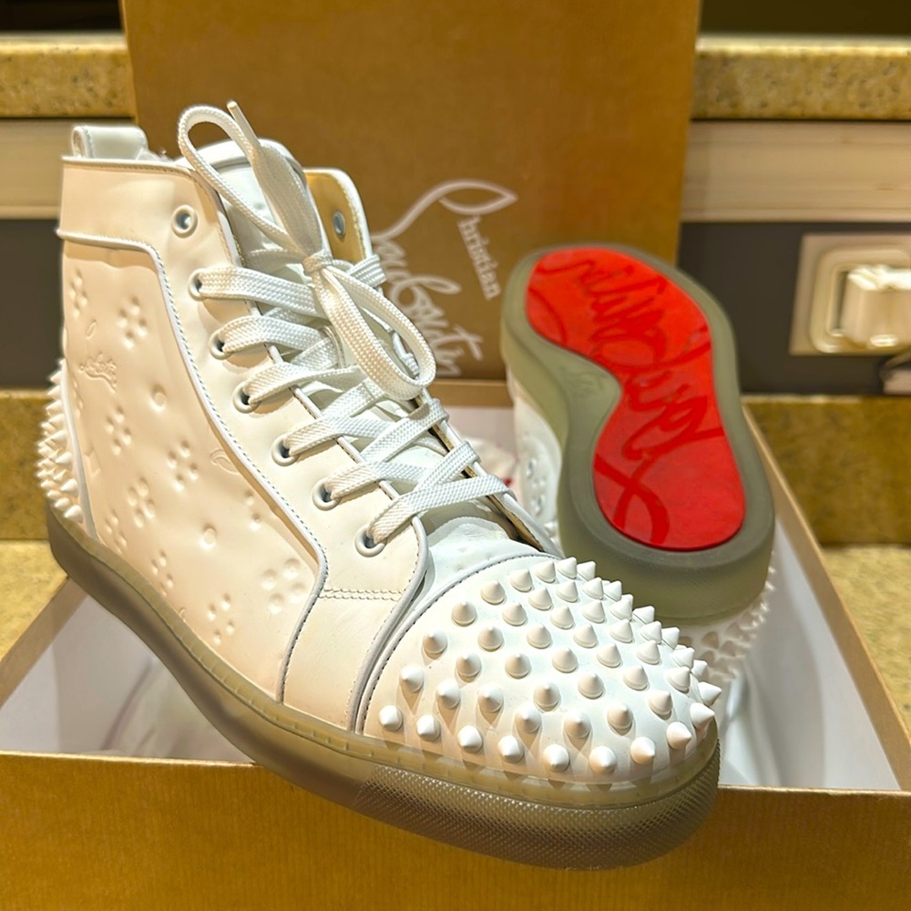 Christian Louboutin Lou Spikes 2 FLAT CLF GOMMA TO/CLF GOM - Size US 10